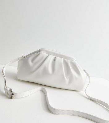 Public Desire White Ruched Clutch Bag New Look