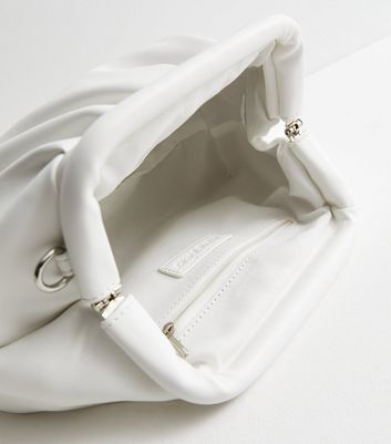 White discount ruched bag