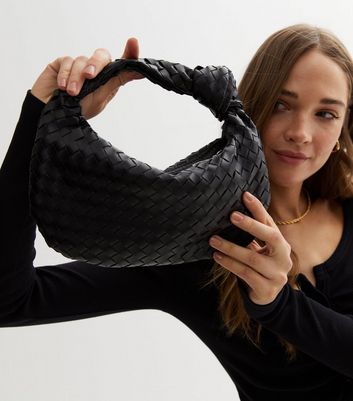 Black woven handbag new arrivals