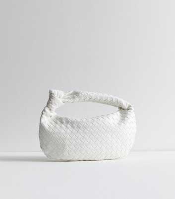 Public Desire White Woven Top Handle Bag