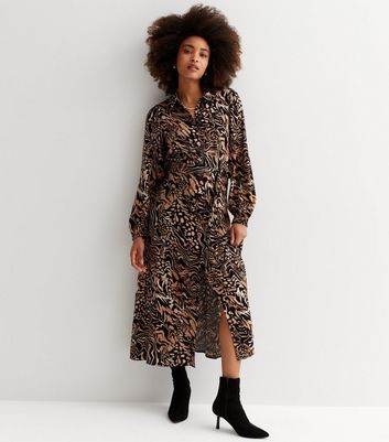 New look discount leopard shirt dress