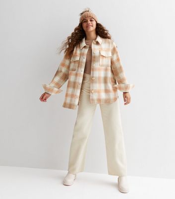 Bershka oversized button cheap front jacket in check