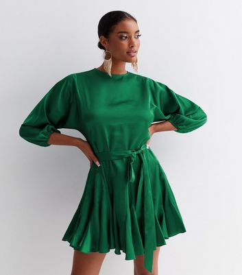 green formal mini dress