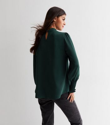 Dark green clearance high neck top