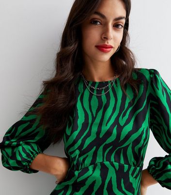 Green zebra dress sale