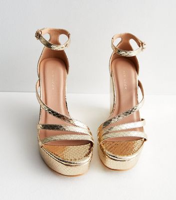 New look hot sale gold wedges