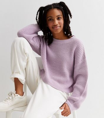 Girls Lilac Knit Jumper
