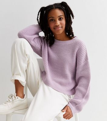 Girls Lilac Knit Jumper New Look