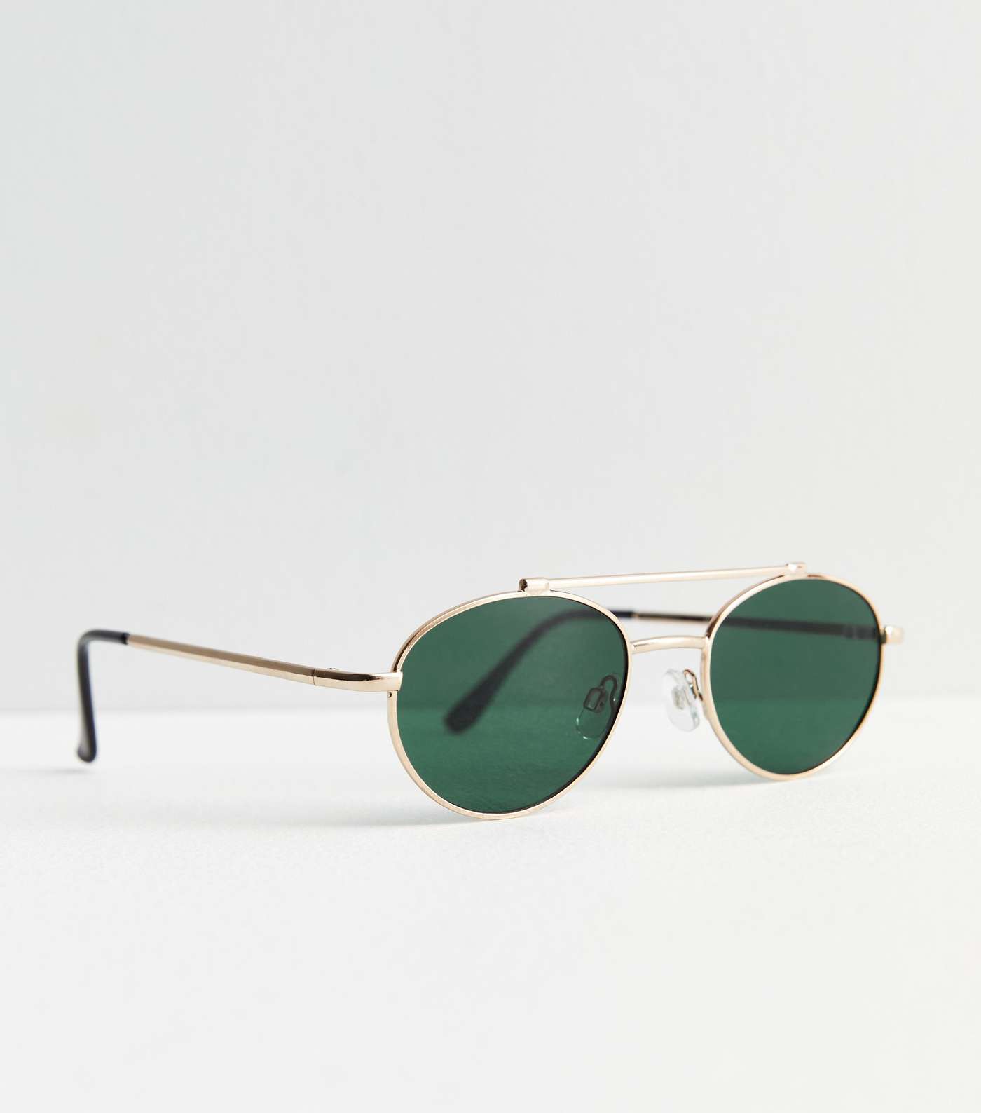 Gold Oval Frame Sunglasses Image 2