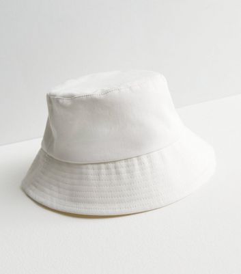 Men's Off White Bucket Hat New Look