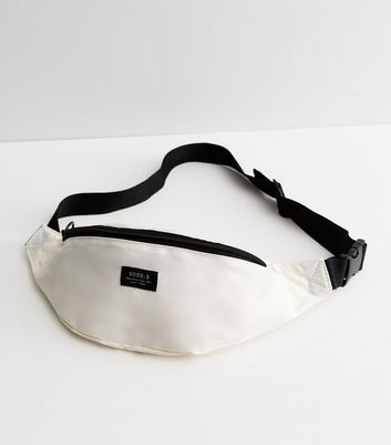 Off White Zip Front Label Bum Bag New Look