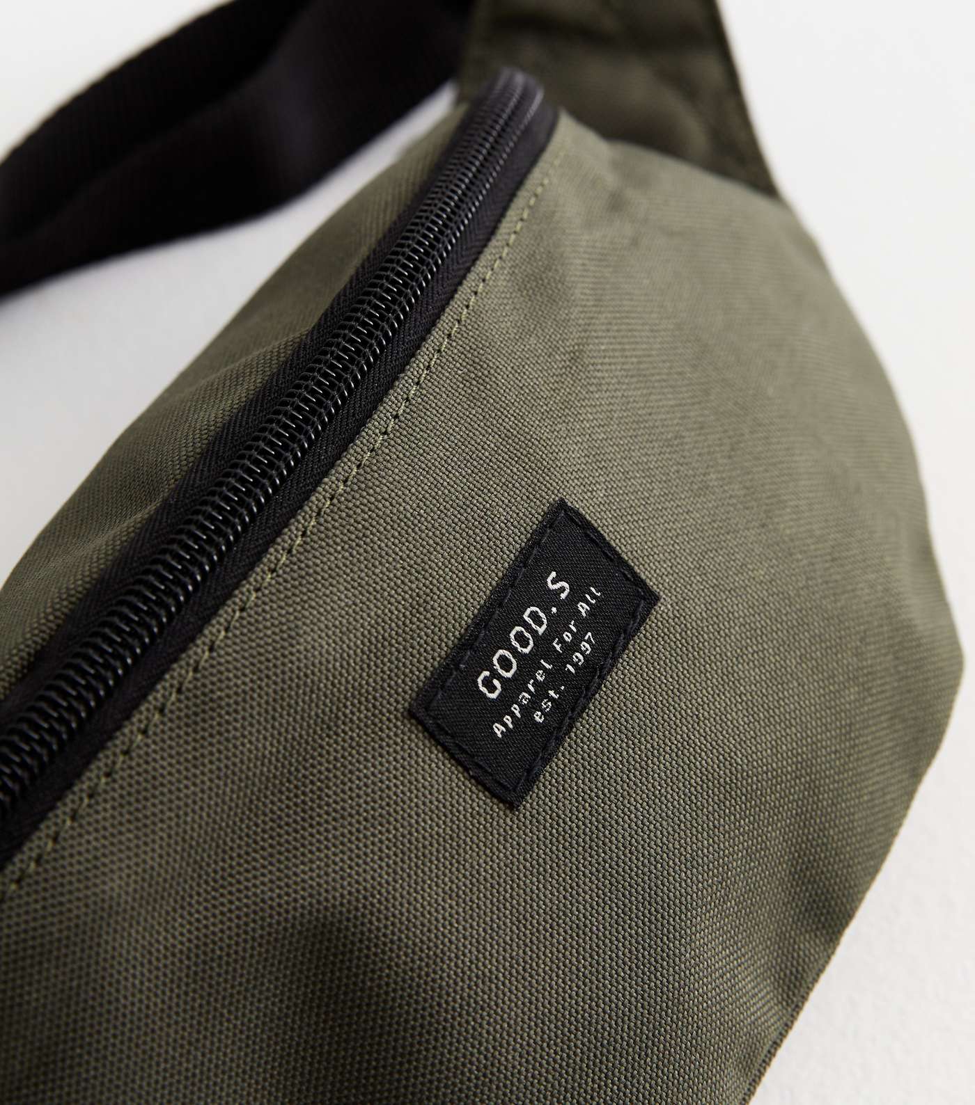 Khaki Zip Front Label Bum Bag Image 3