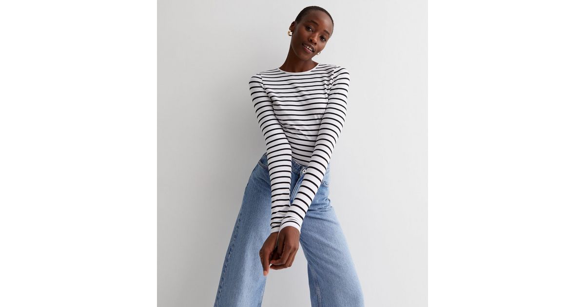 Tall White Stripe Long Sleeve Bodysuit | New Look