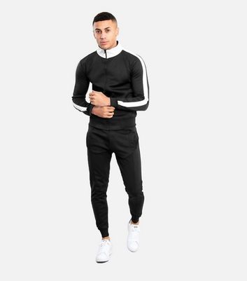 Black nike tracksuit outlet white stripe