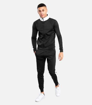 Nike tracksuit black with cheap white stripe