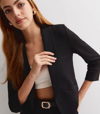 Cutie London Black 3/4 Sleeve Slim Fit 