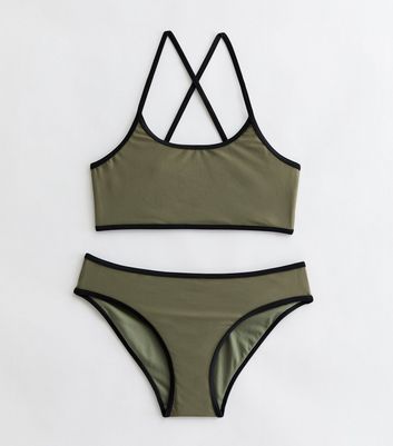 New look cheap khaki swimsuit