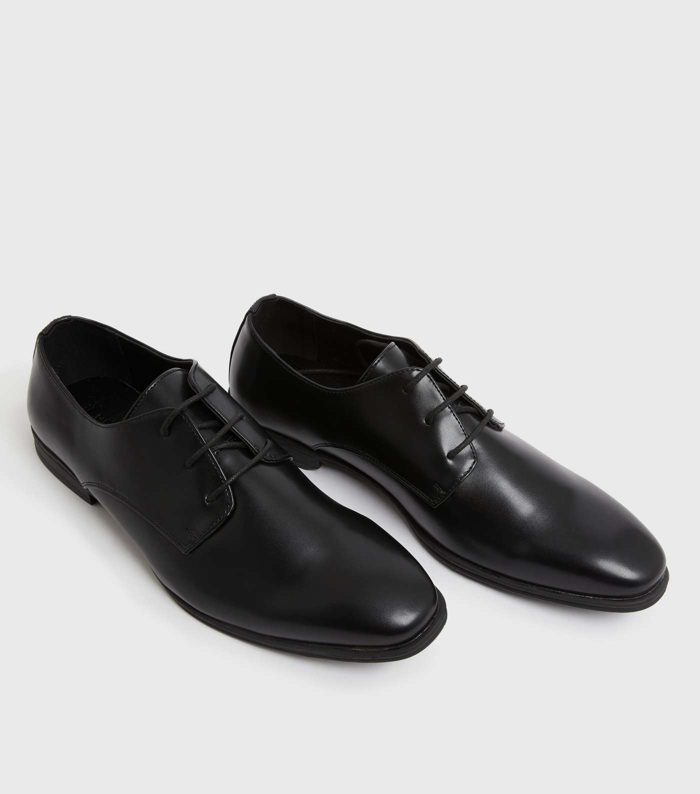 Black Lace Up Rounded Brogues Image 3
