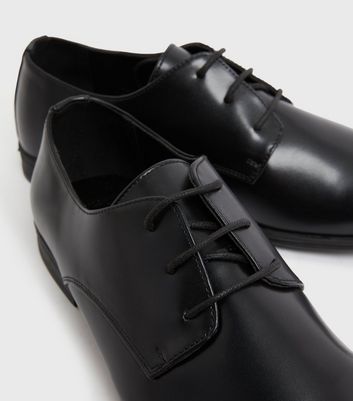 Men's Black Lace Up Rounded Brogues New Look