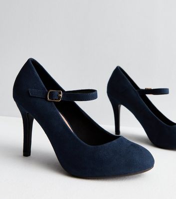 Wide fit navy outlet court shoes