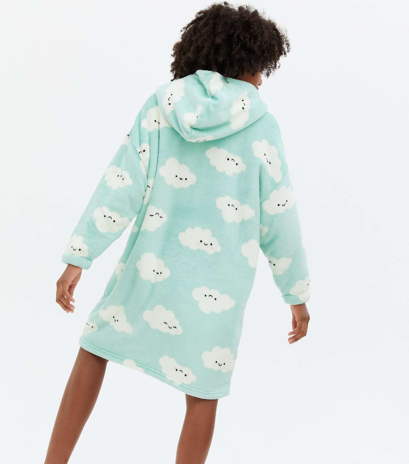 Girls Mint Green Cloud Fleece Oversized Blanket Hoodie Image 4