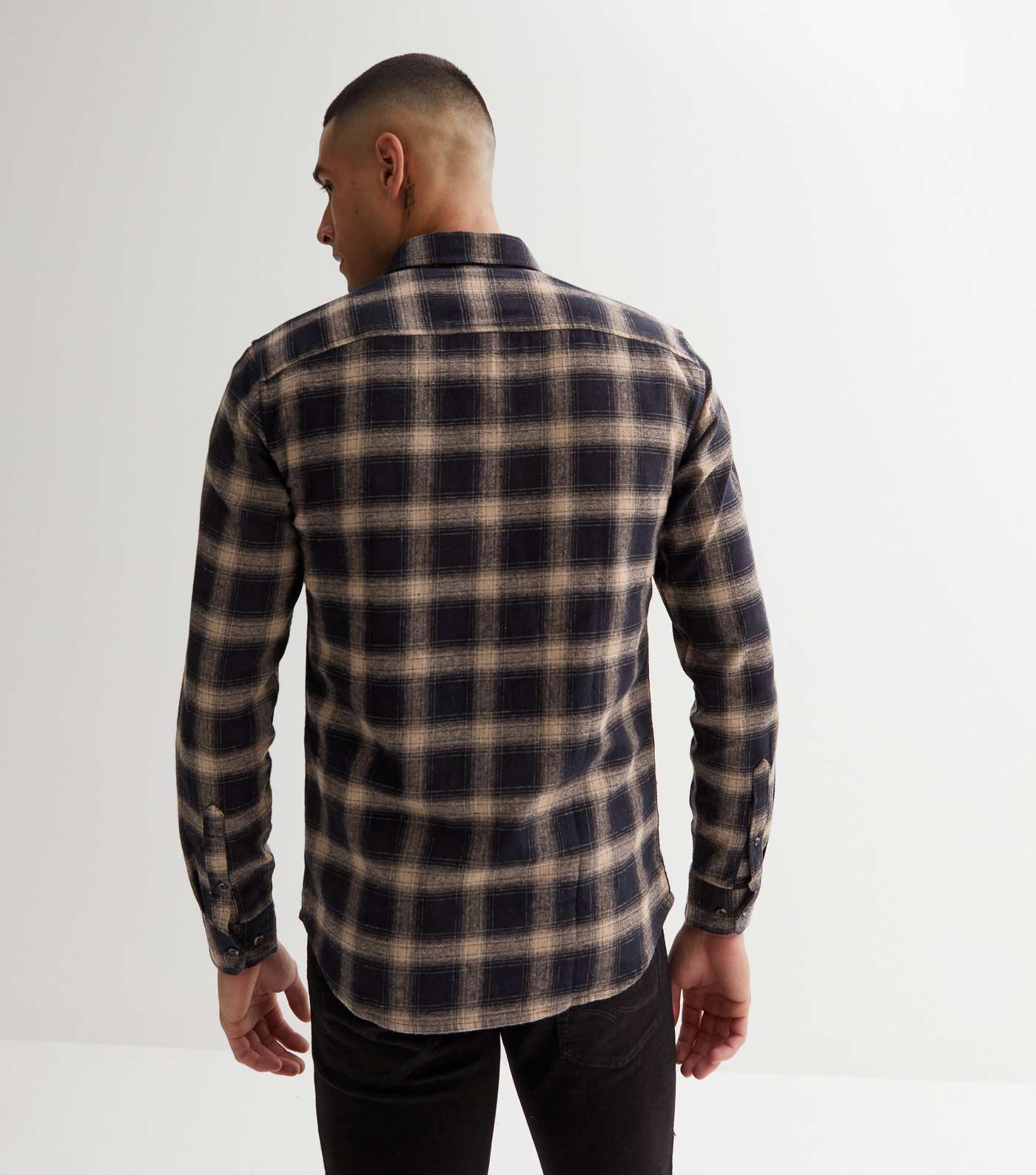 Only & Sons Black Check Long Sleeve Slim Fit Shirt Image 4