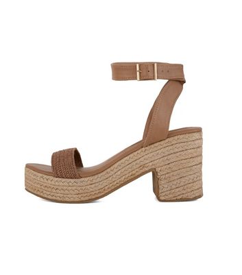 Tan espadrille platform on sale sandals