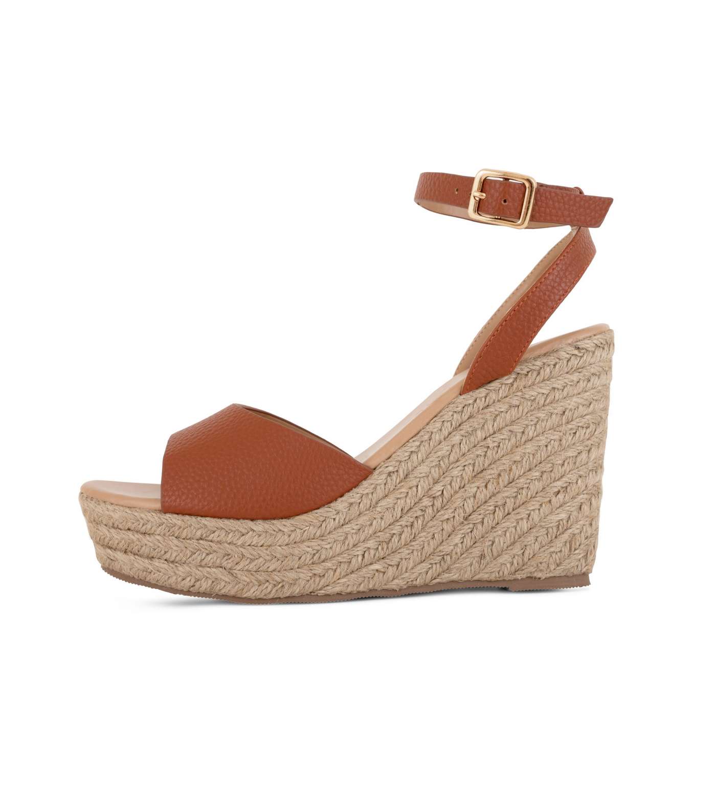 South Beach Tan Leather-Look Espadrille Wedge Sandals Image 2