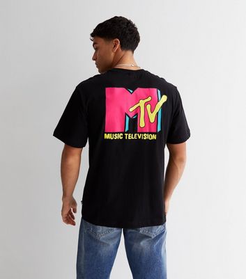 Only Sons Black MTV Front and Back Logo T Shirt New Look