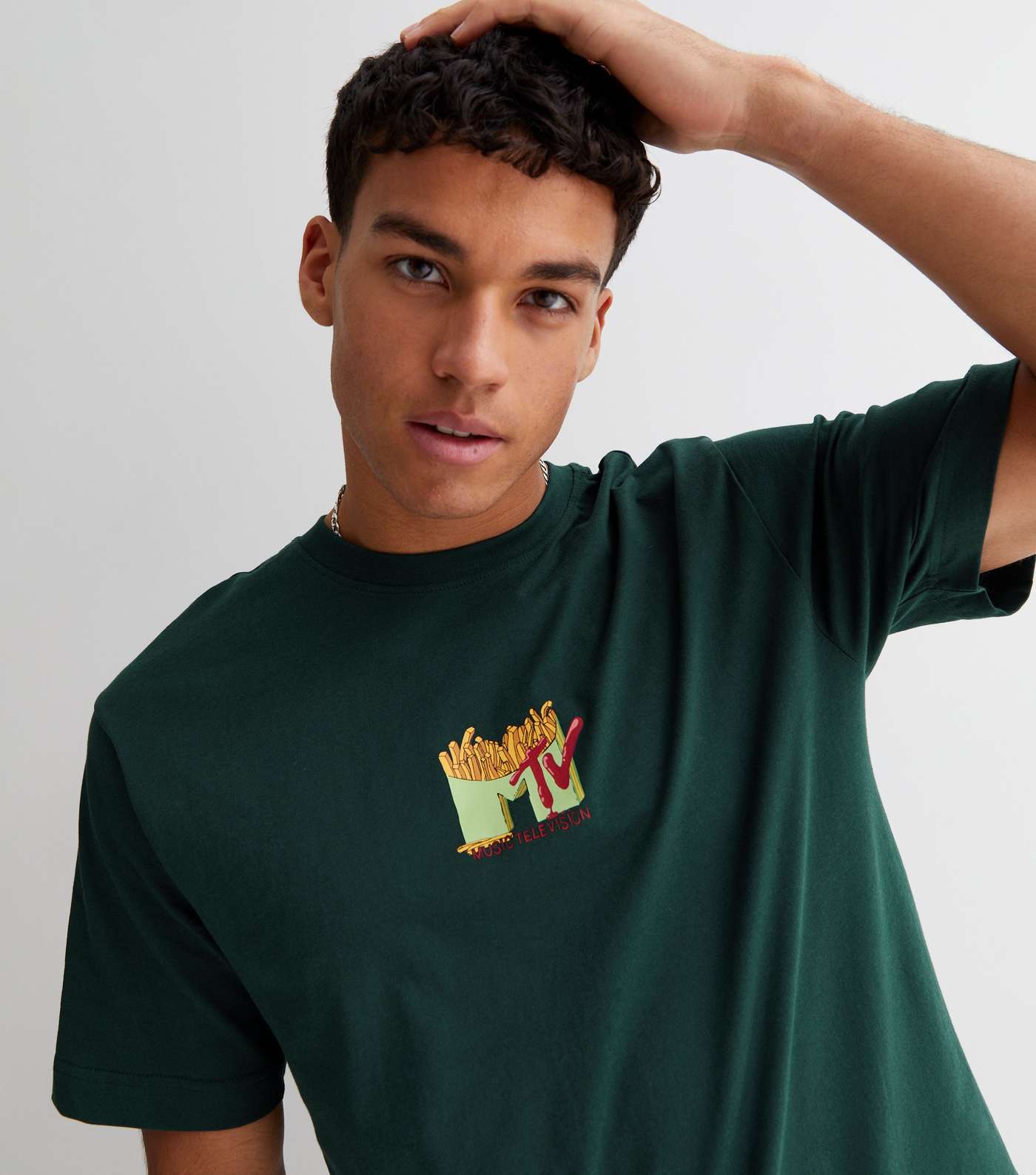 Only & Sons Dark Green MTV Front and Back Logo T-Shirt Image 2