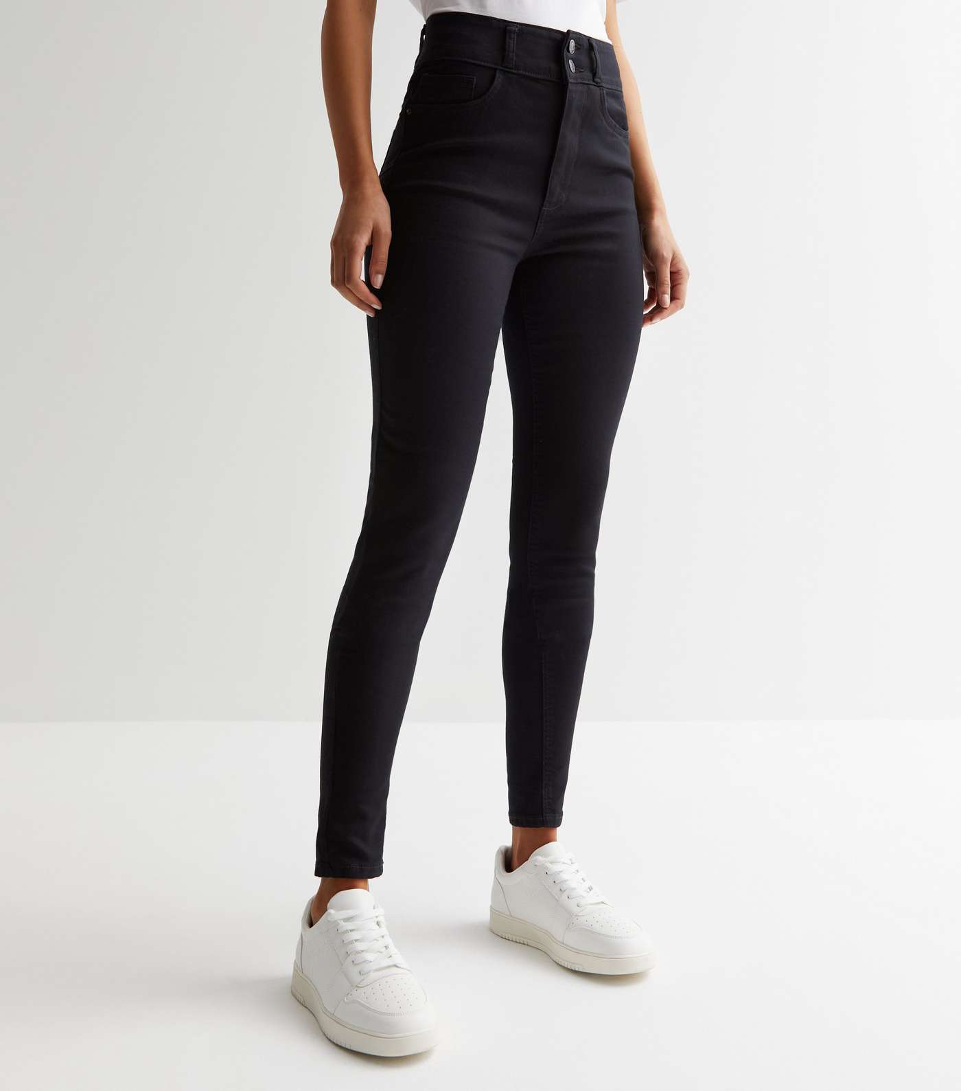 Tall Black Lift & Shape High Waist Yazmin Skinny Jeans Image 2