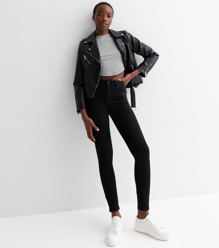 Tall Black Mid Rise Amie Skinny Jeans