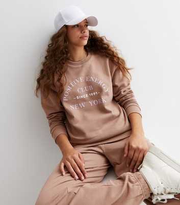 Girls Camel Positive Energy Logo Long Sweatshirt