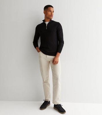Only \u0026 Sons Black Zip Neck Jumper | New 