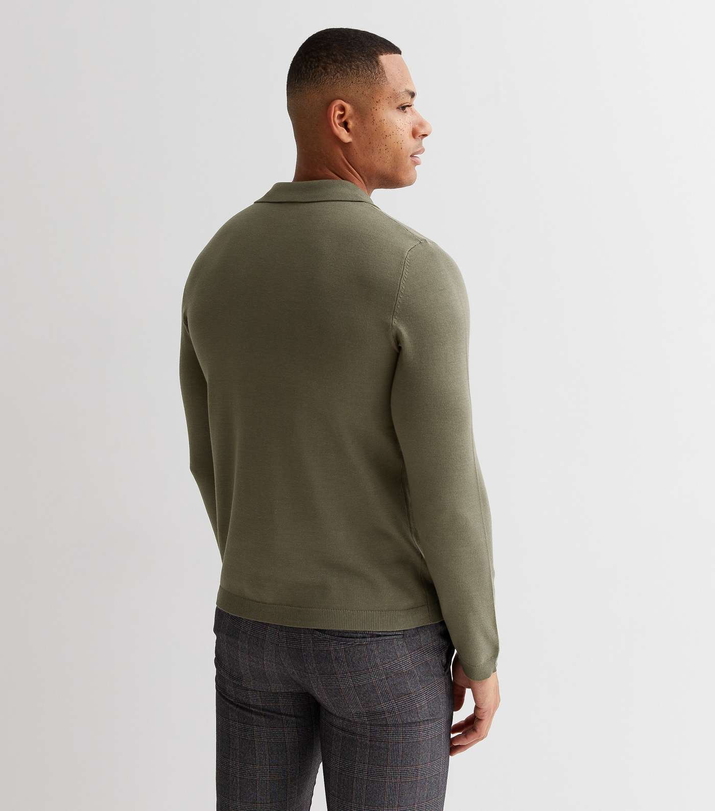 Only & Sons Dark Green Long Sleeve Polo Top Image 4