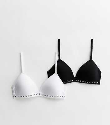 2 Pack Black and White T-Shirt Bras