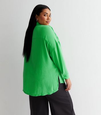 Curves Green Oversized Shirt New Look