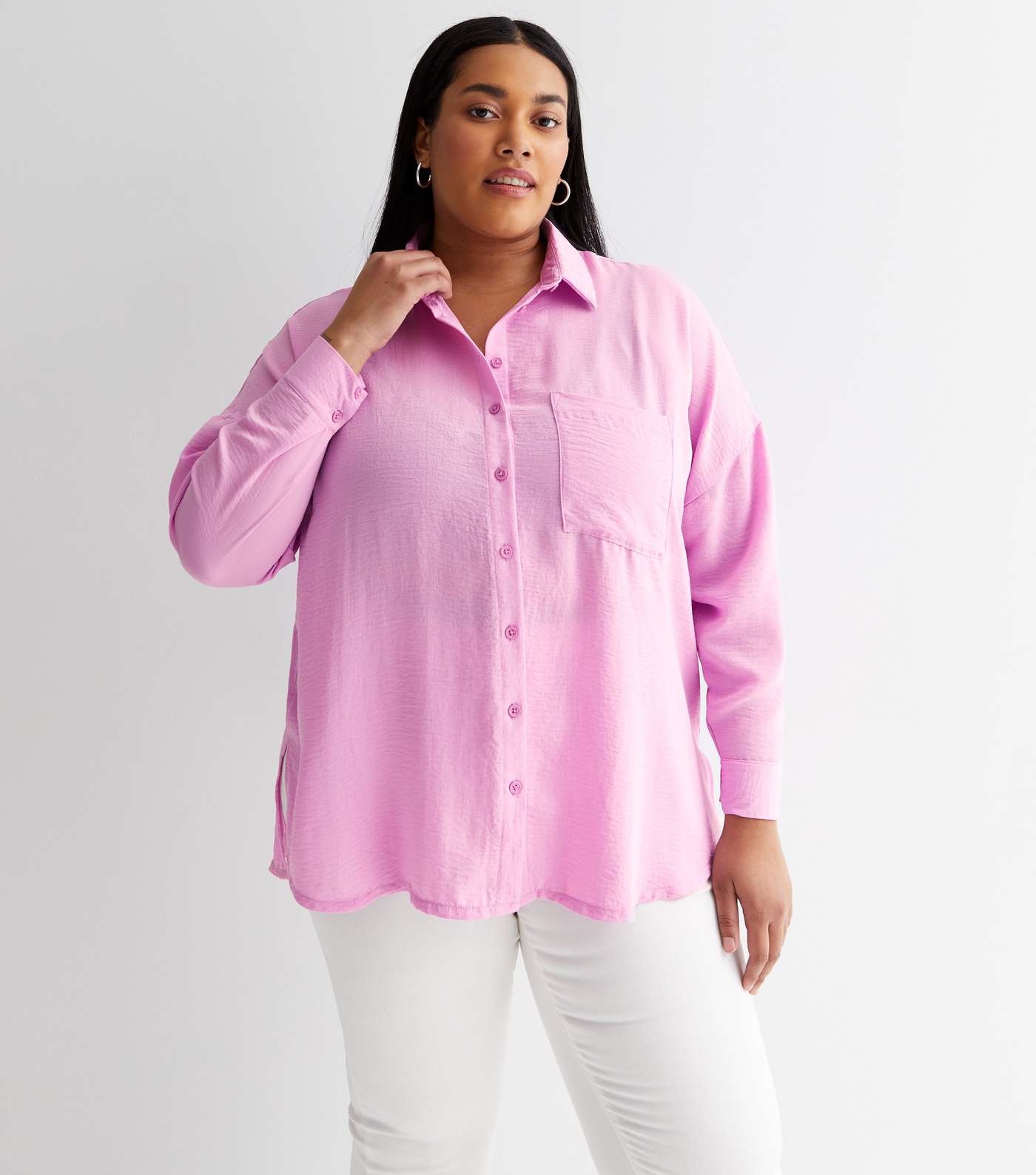 Curves Lilac Oversized Shirt