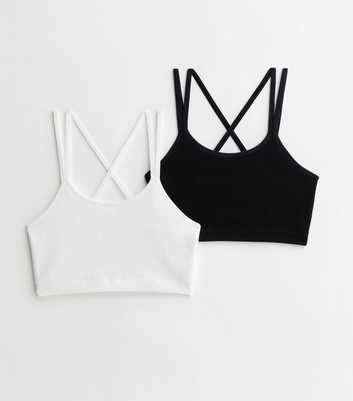 Girls 2 Pack of Ribbed Seamless Crop Tops