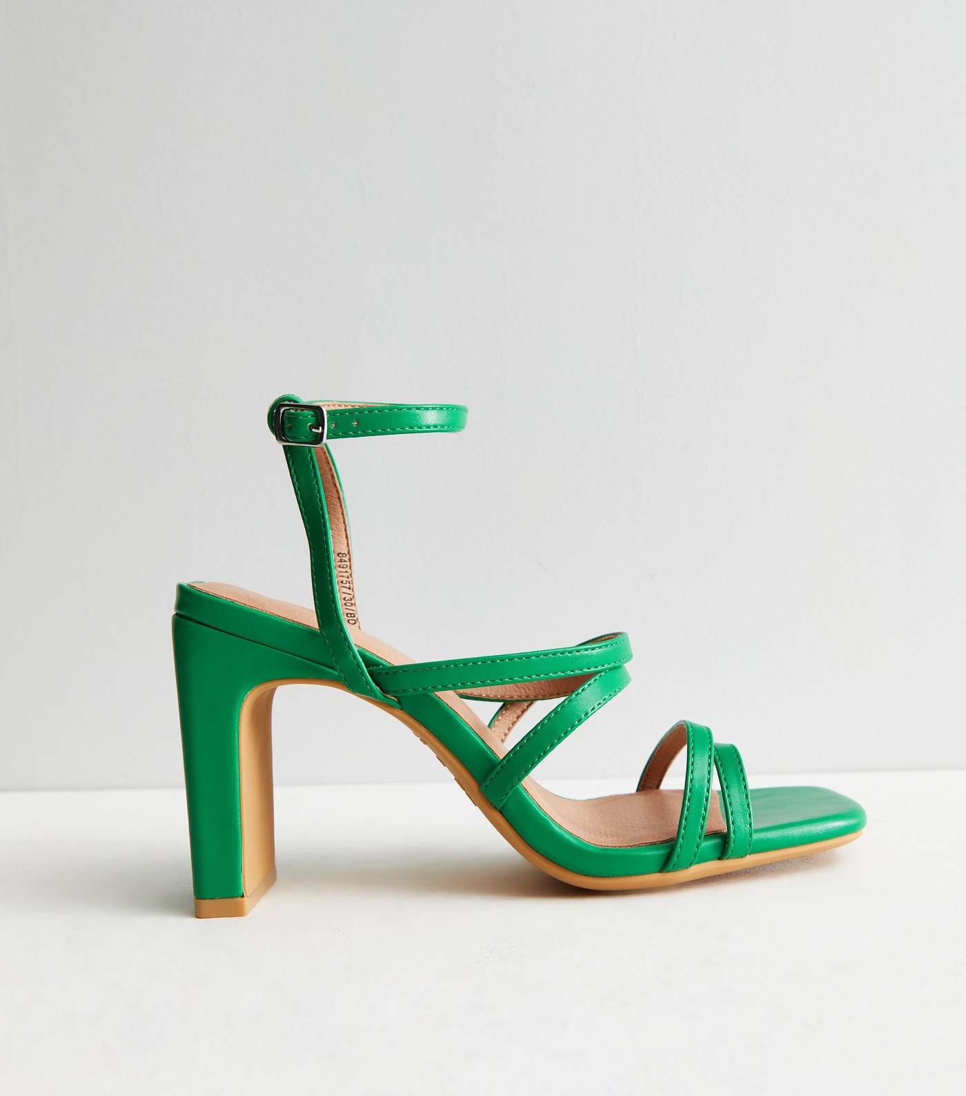 Green Strappy Block Heel Sandals Image 3