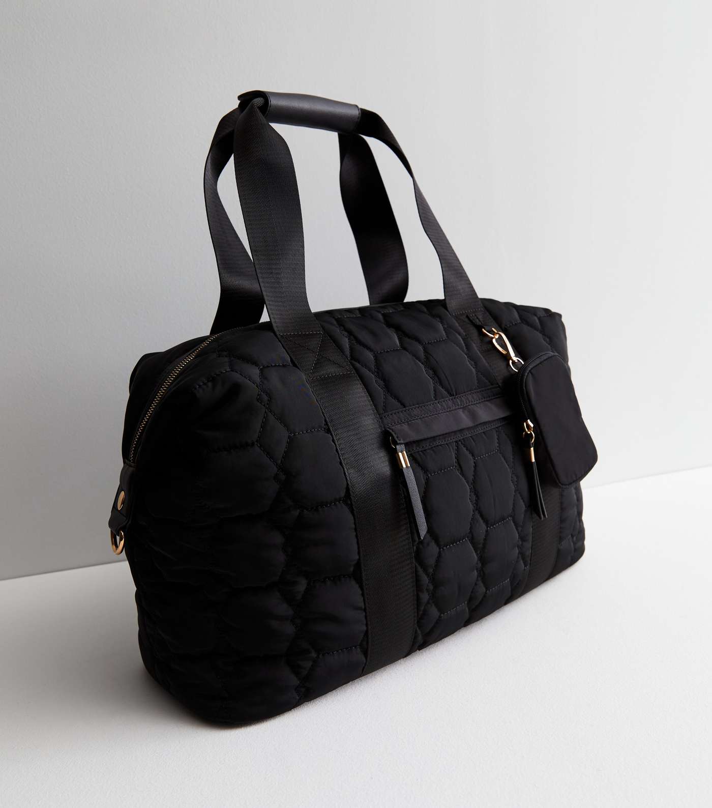 Black Hexagon Shape Nylon Weekender Bag