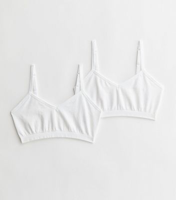 Girls 2 Pack White Seamless Crop Tops New Look