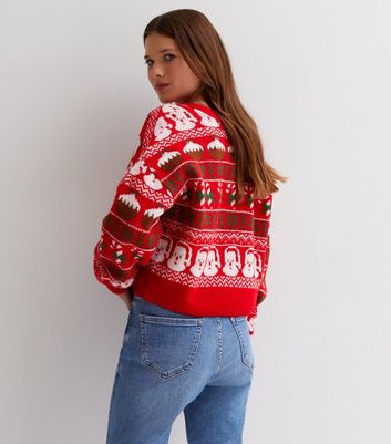 Girls red outlet christmas jumper