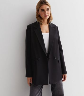 Double breasted clearance blazer womens black