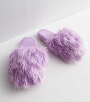 Loungeable Lilac Faux Fur Dome Slippers