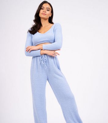 Loungeable Pale Blue Fleece Pyjama Joggers