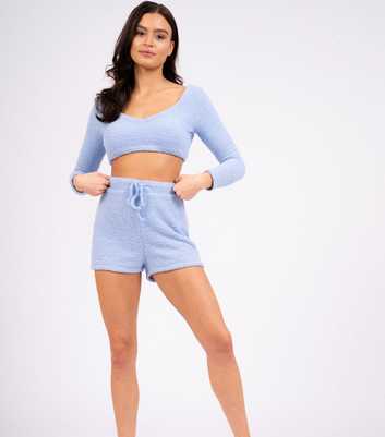 Loungeable Pale Blue Fleece Pyjama Shorts