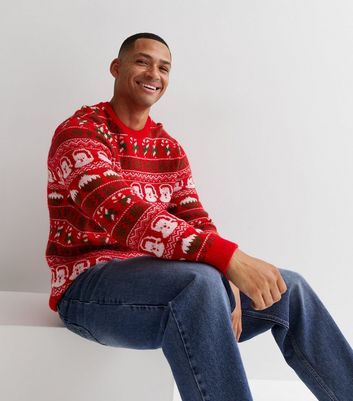 Mens red christmas on sale jumper