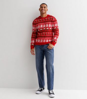 Red and white hot sale jumper mens