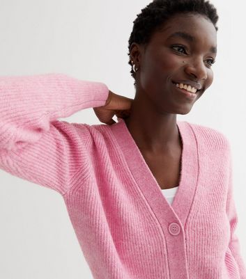 Knitted hot sale pink cardigan